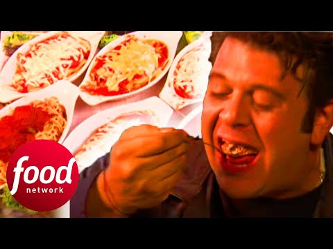 Just Adam Richman Attempting Italian Food Challenges For Nearly 10 Minutes! | Man V Food