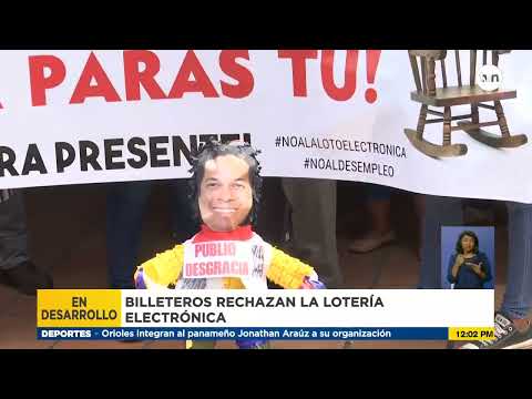 Billeteros protestan en la sede de la Lotería Nacional
