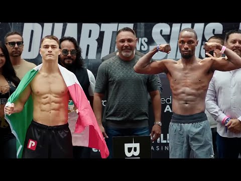 Oscar Duarte vs Kenneth Sims Jr | Prograis vs Diaz  – FULL Weigh in & Face Off Video