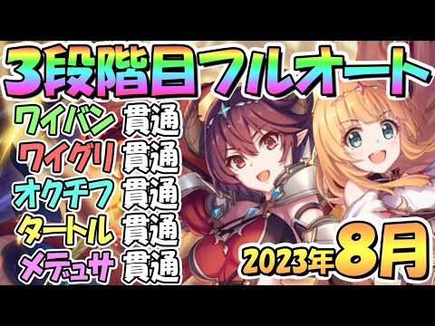 【プリコネR】３段階目フルオート貫通編成と凸ルート色々紹介！サポート借りなし！２０２３年８月クラバト【メデューサ】【ティタノタートル】【オークチーフ】【ワイルドグリフォン】【ワイバーン】