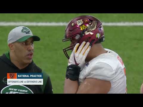 O Line vs D Line Drills | Day 3 Of Senior Bowl Practice | The New York Jets | NFL video clip