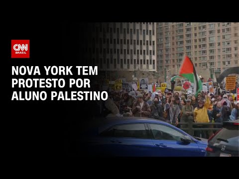 Manifestantes protestam contra deportação de palestino em Nova York | BASTIDORES CNN