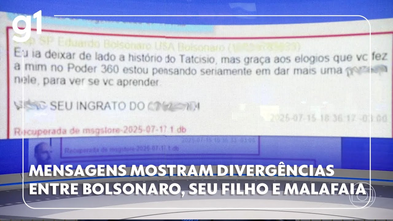 Mensagens divulgadas pela PF mostram divergências entre Jair e  Eduardo Bolsonaro e Silas Malafaia