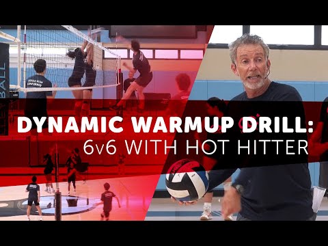 Dynamic warmup drill 6v6 with hot hitter 2