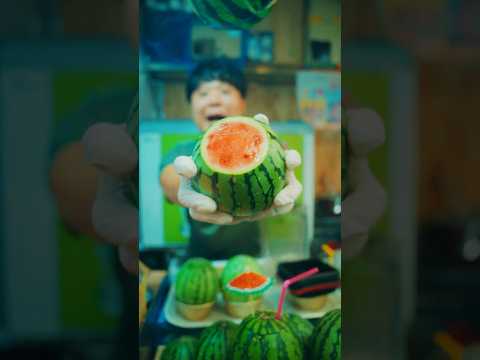 「丸ごとアップルすいか！ソウル・広蔵市場のスイカジュース」