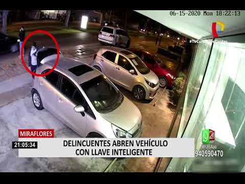 Utilizando “llave inteligente” roban varios objetos de valor de auto en Miraflores