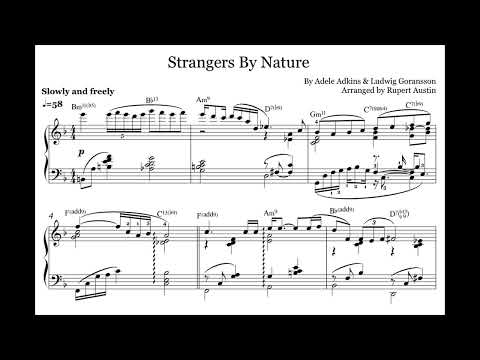 Adele: Strangers By Nature. Arranged for solo piano, with music sheet