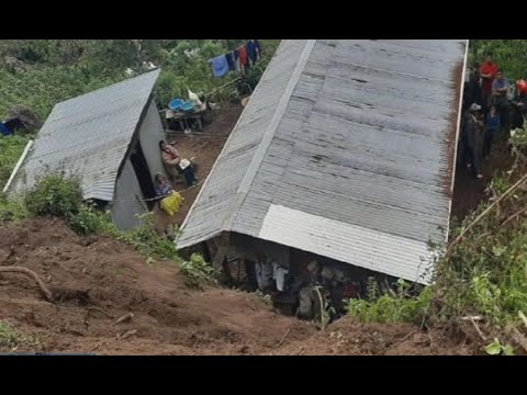 Deslizamiento de tierra pone en riesgo viviendas en Concepción Tutuapa