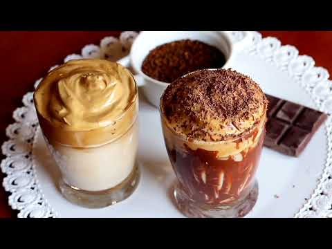 2 Dalgona Coffee ideas that you will love! Delicious cold drinks with coffee cream