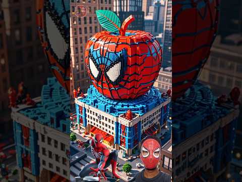 🔥 Roblox lego Spider-Man all superheroes as apple house 🔥#lego #spiderman #shorts #roblox