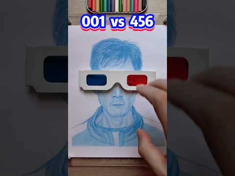 456 vs 001 🔥🥊 #art #drawing #3dglasses #squidgame