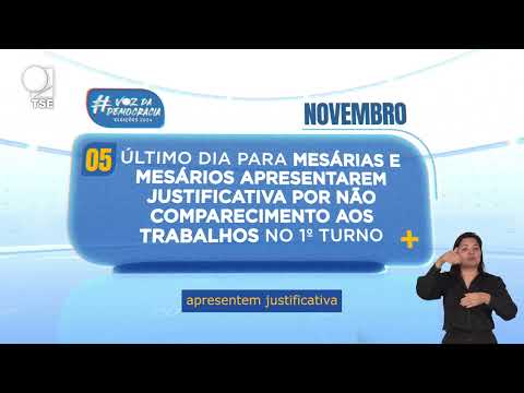 Calendário Eleitoral: Justificativa de Mesárias e Mesários