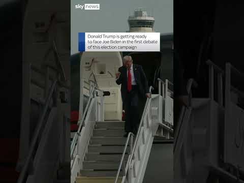 Trump lands in Atlanta ahead of debate