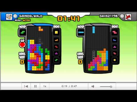 Tetris Battle 2P with T-spins and Combo