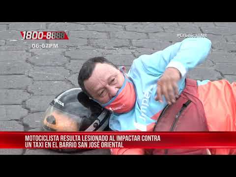 Accidente en el barrio San José Oriental por omitir señal de Alto - Nicaragua