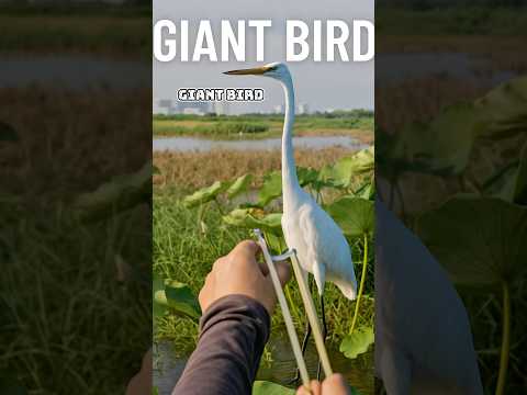 Giant White Heron Taken Down by Demon-Eye Slingshot #slingshothunting