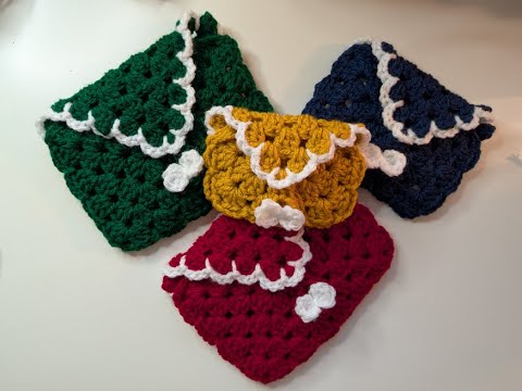 How to crochet Granny Christmas envelopes