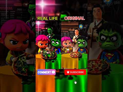 Epic Pizza Fight! Diva vs Zombie Boy parody of this video #funny#cartoon #shorts #parody #zombie