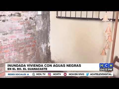 Aguas negras inundan una vivienda en el barrio El Guanacaste de la capital