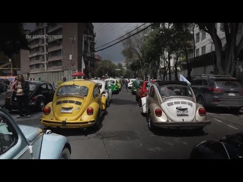 Enthusiasts in Mexico City mark International Volkswagen Beetle Day with parade