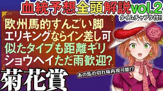 菊花賞 2025 エリキングはもはや凱旋門賞血統が良さに!? ショウヘイ道悪も歓迎 全馬血統解説vol.2 #四条大学血統ゼミ🏇🧬
