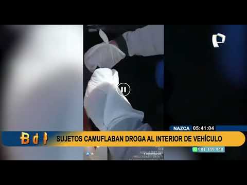 Nazca: detienen a dos sujetos que trasladaban fuerte cargamento de droga camuflado en vehículo