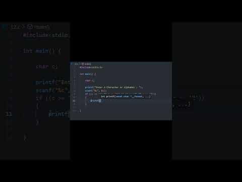 Alphabet Or Character In C #12 #shorts