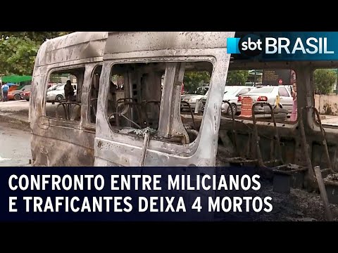 Confronto entre milicianos e traficantes no Rio deixa ao menos 4 mortos | SBT Brasil (25/01/24)