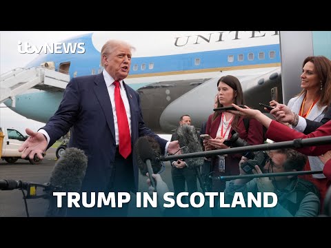 Trump wades into immigration debate as he arrives in Scotland | ITV News