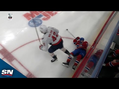 Brandon Duhaime Scores After Tom Wilsons Massive Hit On Alexandre Carrier