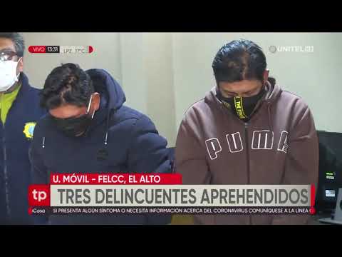 Tres delincuentes fueron arrestados por la Felcc de la ciudad de El Alto