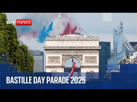 Bastille Day military parade through Paris