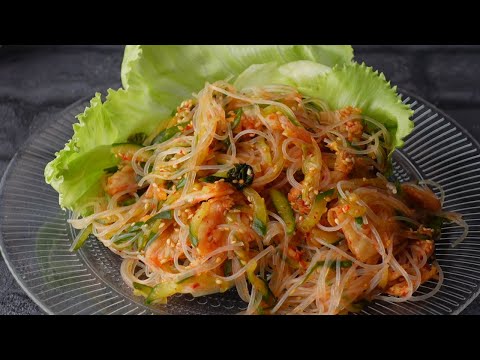 【10分で1品♡うま辛キムチ春雨】ぱぱっと節約おかず Delicious Spicy Kimchi Rice noodles