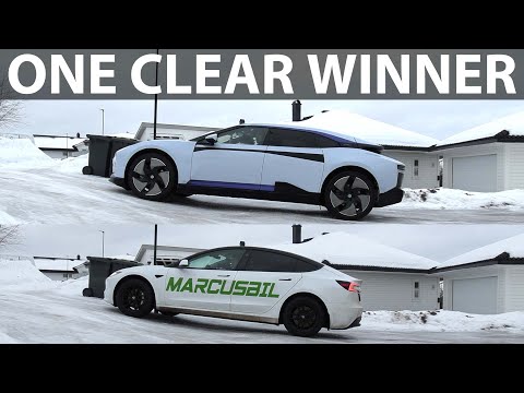 HiPhi Z range test and slippery slope test vs Tesla Highland