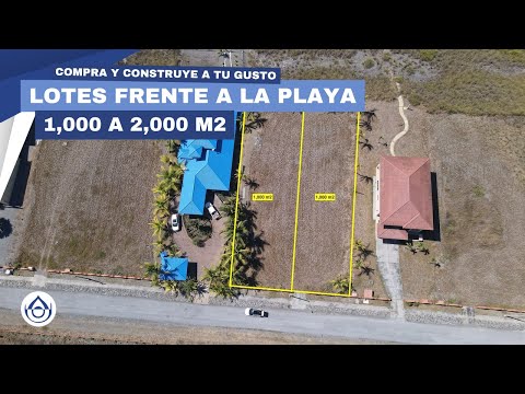 Lotes de 1,000 m2 Frente a Playa en Venta en La Barqueta, Alanje, Chiriquí. 6981.5000
