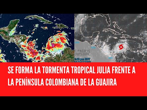 SE FORMA LA TORMENTA TROPICAL JULIA FRENTE A LA PENÍNSULA COLOMBIANA DE LA GUAJIRA