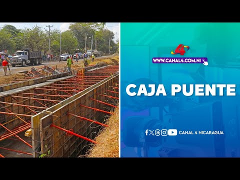Autoridades de la Alcaldía de Managua supervisan obra de caja puente en el barrio Américas 1