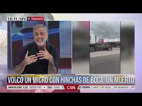 VOLCÓ un micro con HINCHAS DE BOCA en MENDOZA: MURIÓ una MUJER