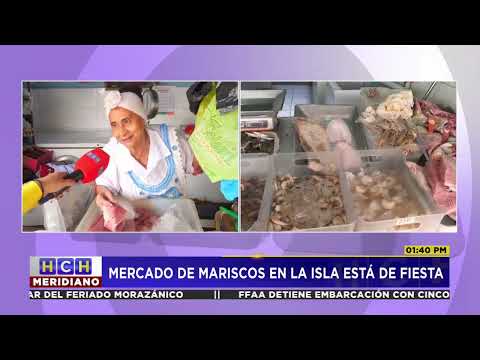 Mercado de mariscos en la isla está de fiesta