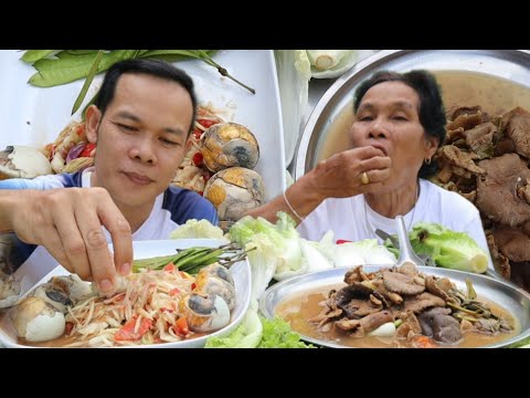 แกงเห็ดดินเห็ดก่อ-ตำบักหุงไข่ล แกงเห็ดดินเห็ดก่อ-ตำบักหุงไข่ล