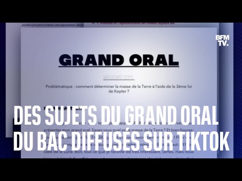 Des sujets du grand oral du Bac diffusés en intégralité sur TikTok