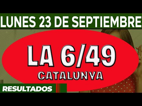 Resultado del sorteo 6-49 del Lunes 23 de Septiembre del 2024.