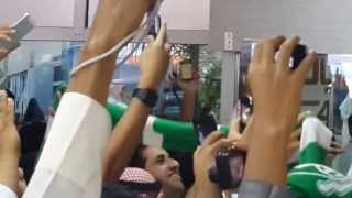 أستقبال الاهلي بالنشيد الأهلاوي مطار أبها