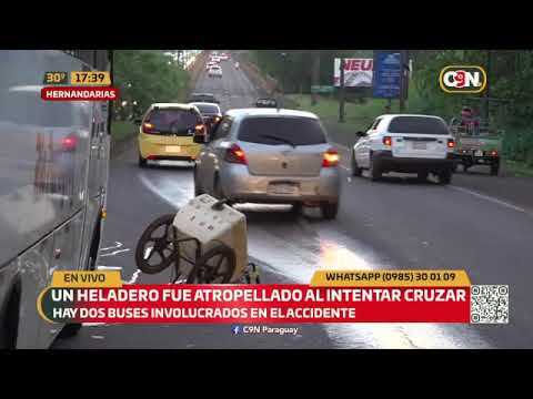 Heladero fue atropellado al intentar cruzar en Hernandarias