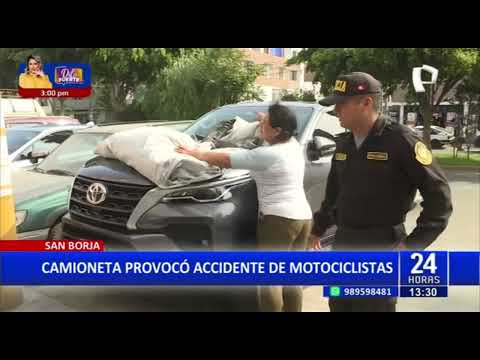 San Borja: camioneta provoca accidente de motociclistas (2/2)