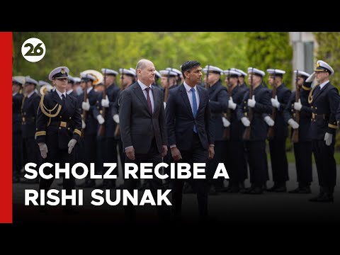 El canciller alemán, Olaf Scholz, recibe con honores a Rishi Sunak