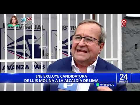 24Horas JNE excluye candidatura de Luis Molina a la alcaldía de Lima