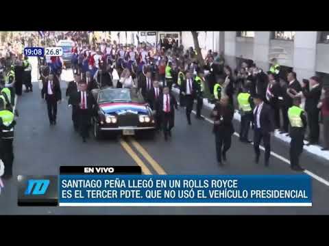 Santiago Peña en un Rolls-Royce hasta la Catedral