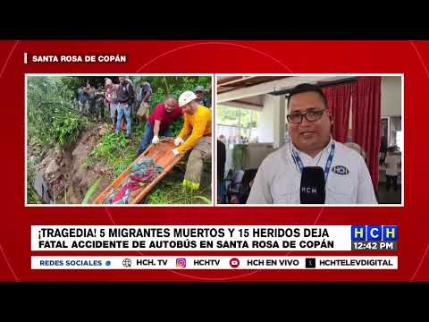 Autobús lleno de migrantes se accidenta en Santa Rosa de Copán; cuatro muertos y al menos 15 heridos