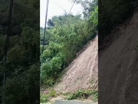 CAUGHT ON CAMERA: A landslide occurred at Brasso Junction